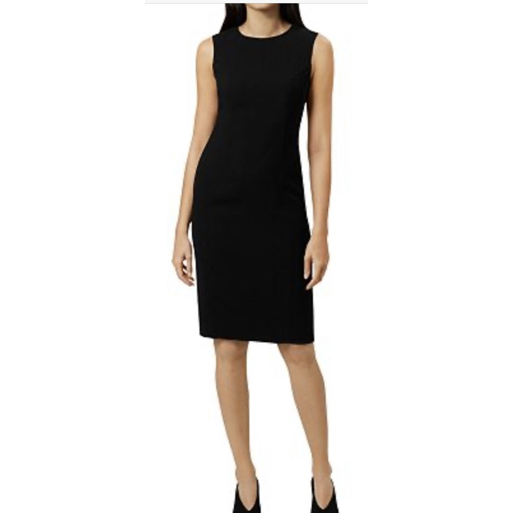 Hobbs London Mina Dress Black Sleeveless Sheath Crew Neck Size 6 NEW